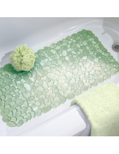 Alfombrilla de Baño Antideslizante iDesign Pebblz Verde 66x34 cm 2