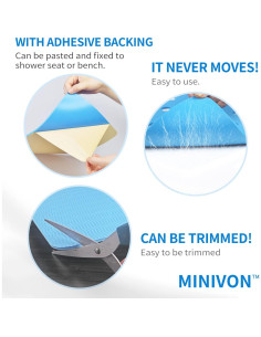 Cojín de Ducha Antideslizante MINIVON 35.5x23.6cm Azul 2