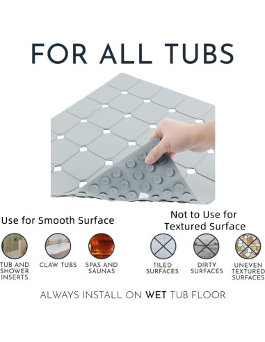 Alfombrilla de Ducha Antideslizante MeimeiDe 53x53 cm Gris