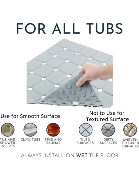 Alfombrilla de Ducha Antideslizante MeimeiDe 53x53 cm Gris