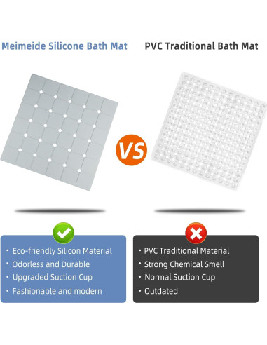 Alfombrilla de Ducha Antideslizante MeimeiDe 53x53 cm Gris
