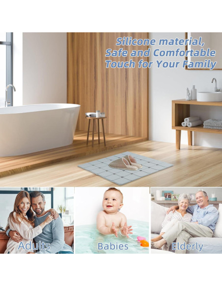 Alfombrilla de Ducha Antideslizante MeimeiDe 53x53 cm Gris