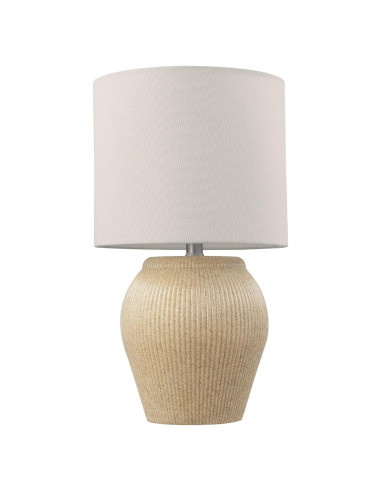 Lámpara de Mesa Cerámica GLOBE Electric 43 cm Beige Suave