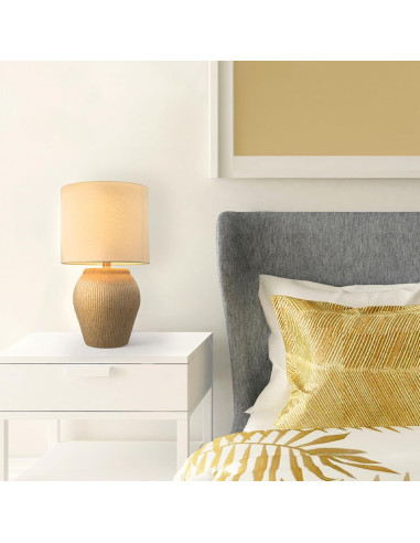 Lámpara de Mesa Cerámica GLOBE Electric 43 cm Beige Suave