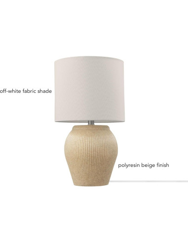 Lámpara de Mesa Cerámica GLOBE Electric 43 cm Beige Suave