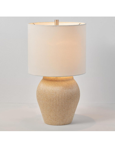 Lámpara de Mesa Cerámica GLOBE Electric 43 cm Beige Suave