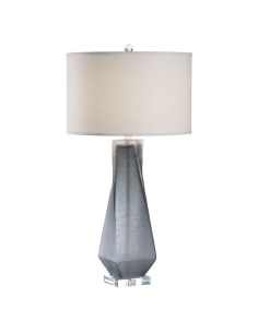 Lámpara de Mesa Uttermost Anatoli 1 Luz Niquel Cristal