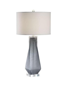 Lámpara de Mesa Uttermost Anatoli 1 Luz Niquel Cristal 2