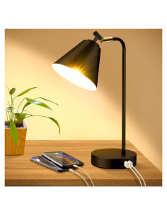 Lámpara de Escritorio Regulable Brightever con USB y AC