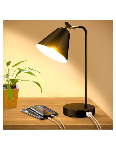 Lámpara de Escritorio Regulable Brightever con USB y AC