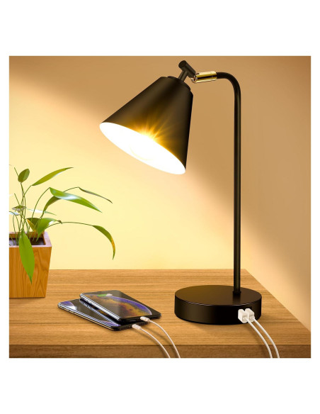 Lámpara de Escritorio Regulable Brightever con USB y AC