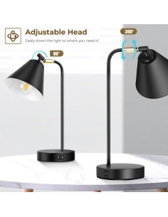 Lámpara de Escritorio Regulable Brightever con USB y AC 2