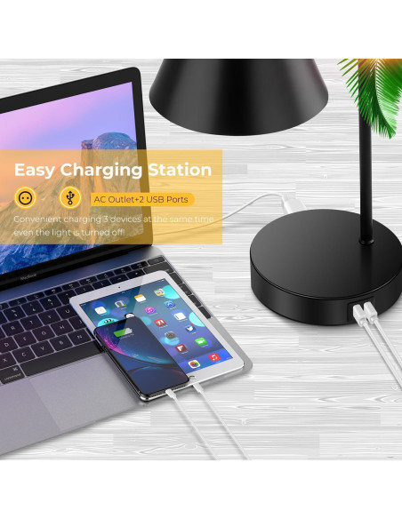 Lámpara de Escritorio Regulable Brightever con USB y AC