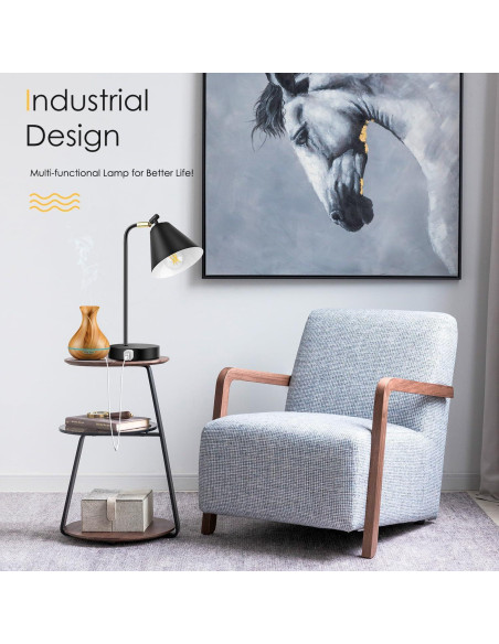 Lámpara de Escritorio Regulable Brightever con USB y AC