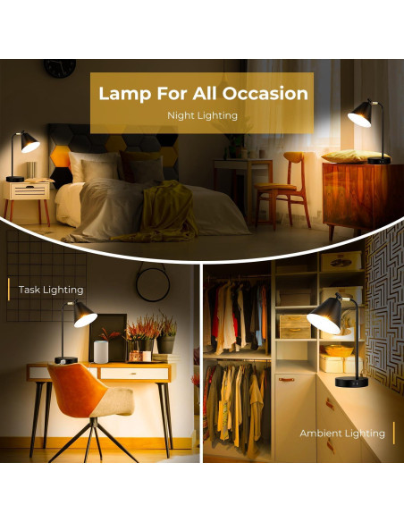 Lámpara de Escritorio Regulable Brightever con USB y AC