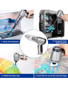 Aspiradora de Mano WADEO Inalámbrica 18000Pa con Filtro HEPA 2