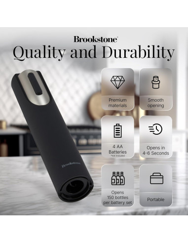 Abrebotellas Eléctrico Brookstone Automático 400g Negro