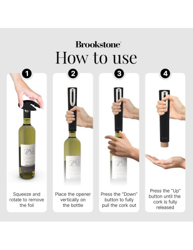 Abrebotellas Eléctrico Brookstone Automático 400g Negro