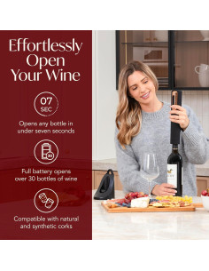 Abrebotellas Eléctrico Vin Fresco Negro y Oro Rosa 2