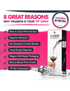 Aerador de Vino Profesional VINABON con Vertedor Antigoteo 2