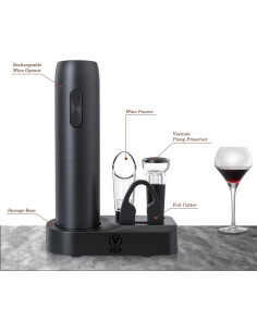 Abridor de Vino Eléctrico VGY 5 en 1 Recargable 422g 2