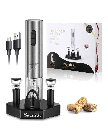Juego Abridor de Vino Eléctrico Secura Home 5 en 1