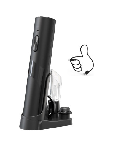 Abridor de Vino Eléctrico GenieX 6-en-1 con Base de Carga