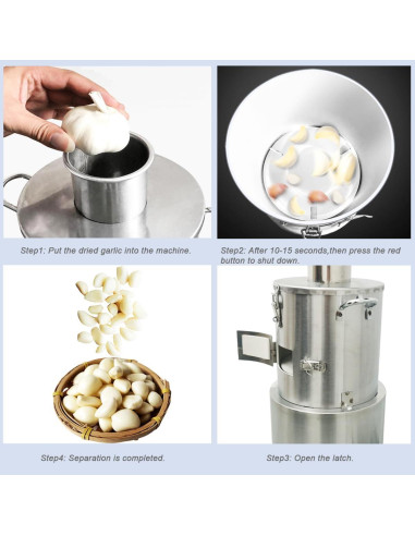 Máquina Peladora de Ajo Eléctrica INTBUYING 200W Acero Inoxidable