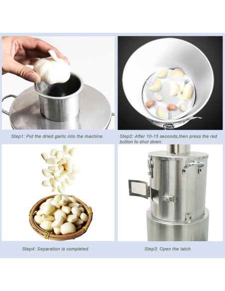 Máquina Peladora de Ajo Eléctrica INTBUYING 200W Acero Inoxidable