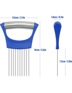 Soporte de Cebolla Acero Inoxidable QPEY Azul Cortador 2