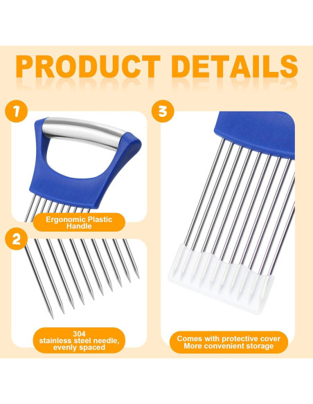 Soporte de Cebolla Acero Inoxidable QPEY Azul Cortador