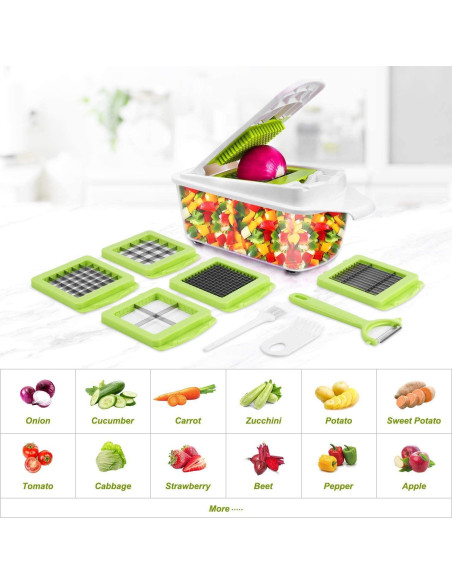 Cortador de Alimentos Sedhoom Direct 12 en 1 Verde Claro