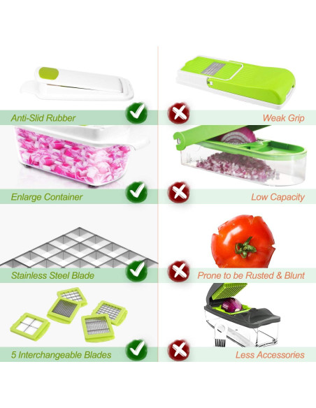 Cortador de Alimentos Sedhoom Direct 12 en 1 Verde Claro