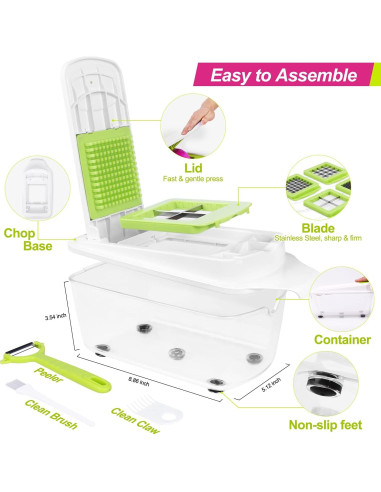 Cortador de Alimentos Sedhoom Direct 12 en 1 Verde Claro