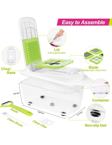 Cortador de Alimentos Sedhoom Direct 12 en 1 Verde Claro