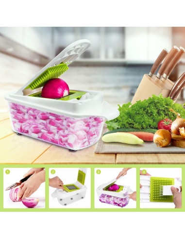 Cortador de Alimentos Sedhoom Direct 12 en 1 Verde Claro