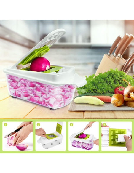 Cortador de Alimentos Sedhoom Direct 12 en 1 Verde Claro