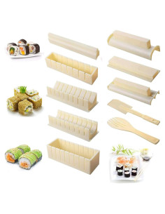 Kit de Hacer Sushi Hompon - 8 Moldes, Tenedor y Espátula