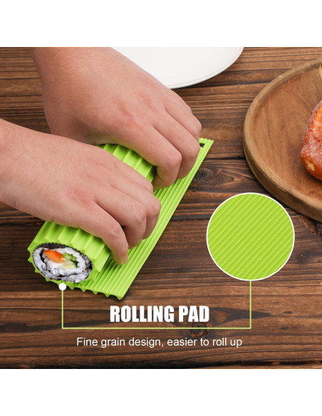 Estera de Sushi de Silicona BOXOB 22x20cm Verde Reutilizable