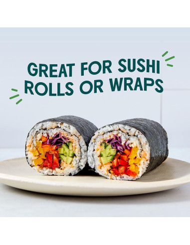 Gimme Algas Sushi Nori Orgánico 50 Hojas Premium Sin Gluten