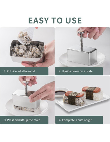 Molde de Musubi Shoxil de Acero Inoxidable 198g - Fácil de Usar