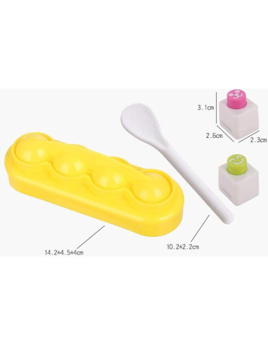 Molde para Bolas de Arroz 4 Pcs Halloluck DIY Amarillo