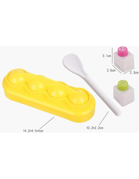 Molde para Bolas de Arroz 4 Pcs Halloluck DIY Amarillo