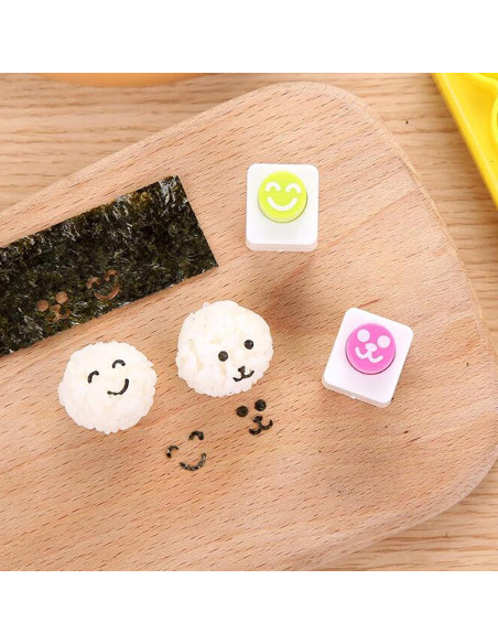 Molde para Bolas de Arroz 4 Pcs Halloluck DIY Amarillo