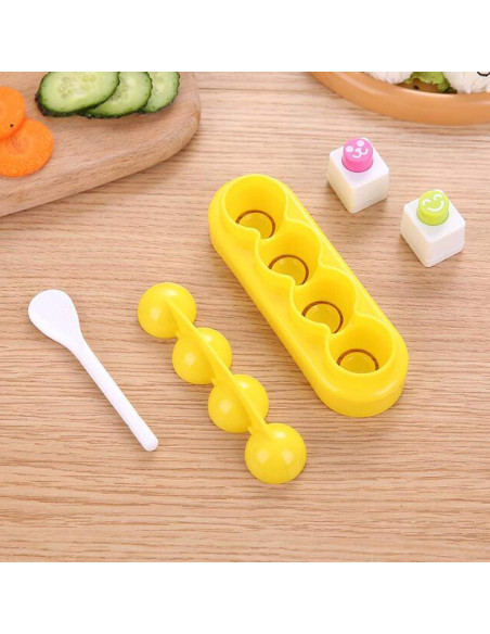 Molde para Bolas de Arroz 4 Pcs Halloluck DIY Amarillo