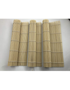 Juego de 10 esteras de sushi de bambú LEQC 24x24 cm 2