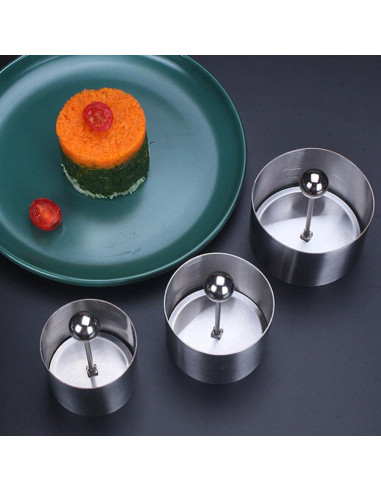 Molde de Onigiri Garneck Acero Inoxidable 8.5x8cm Plata