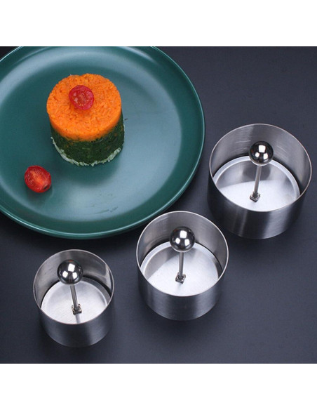 Molde de Onigiri Garneck Acero Inoxidable 8.5x8cm Plata