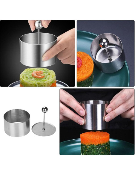 Molde de Onigiri Garneck Acero Inoxidable 8.5x8cm Plata