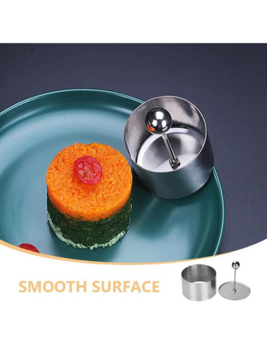 Molde de Onigiri Garneck Acero Inoxidable 8.5x8cm Plata